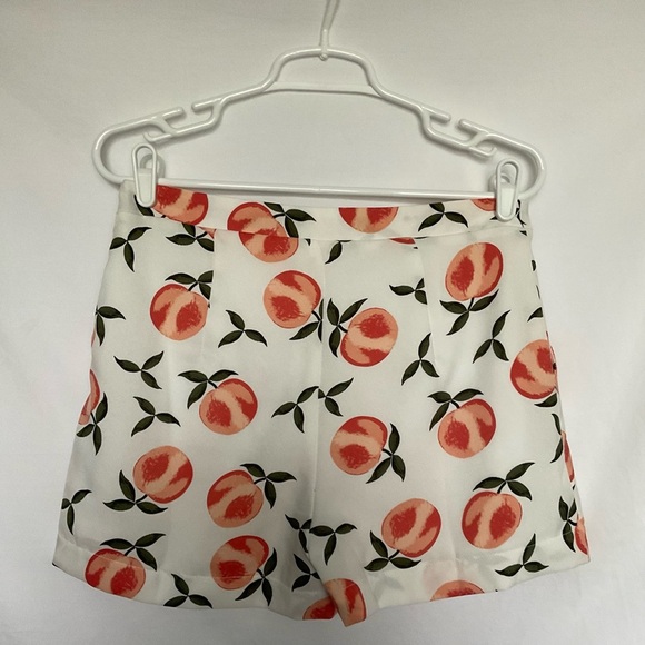 Le Lis High Waist White and Orange Shorts - Picture 3 of 9